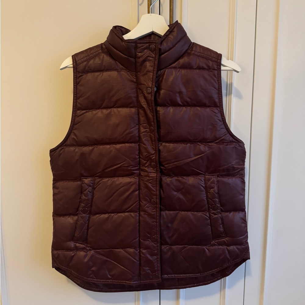 J. Crew Classic Quilted Vest in Deep Burgundy